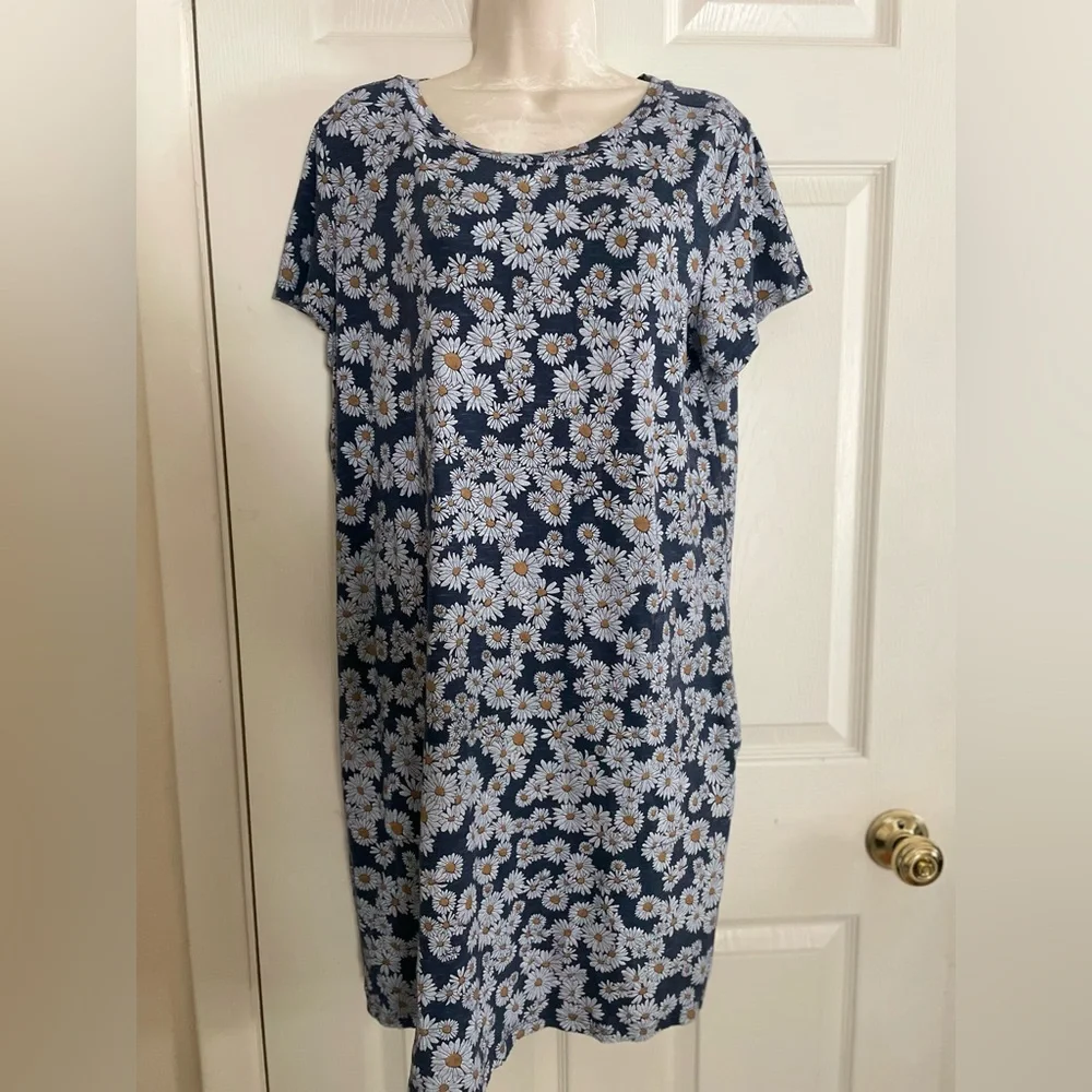Toad&Co Navy Floral Above the Knee Dress - Picture 1 of 4